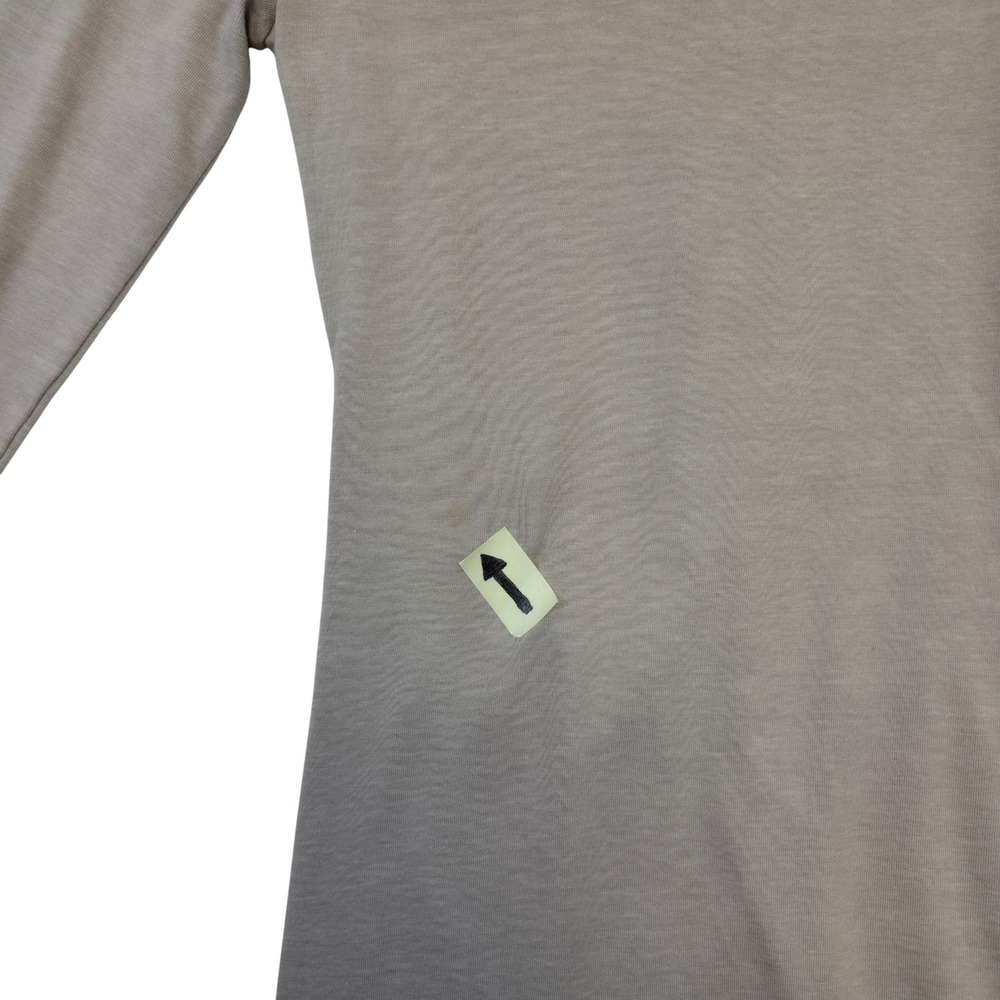 Leith XS Taupe Brown Ruched Asymmetrical Midi Dress Casual Minimalist XS Mauve - Picture 7 of 11